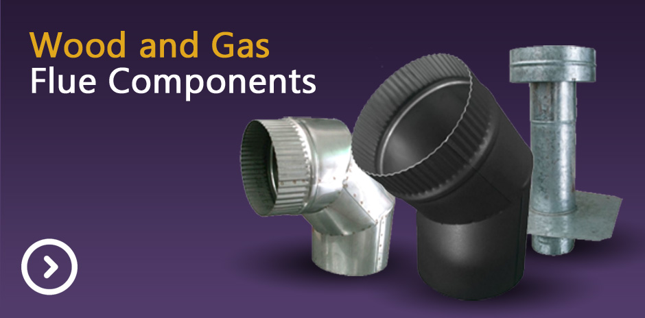 Wood and gas flue components